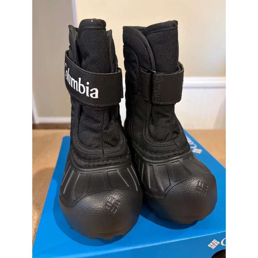 Columbia Powderbug Snowlite Toddler Snow Boots Size 7 Black White BV6077-010